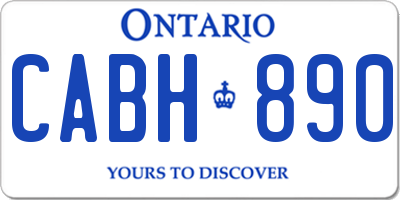 ON license plate CABH890