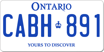 ON license plate CABH891