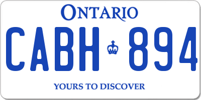 ON license plate CABH894