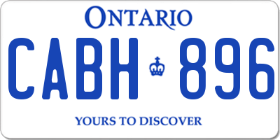 ON license plate CABH896