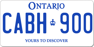 ON license plate CABH900