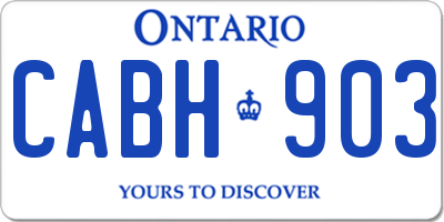 ON license plate CABH903