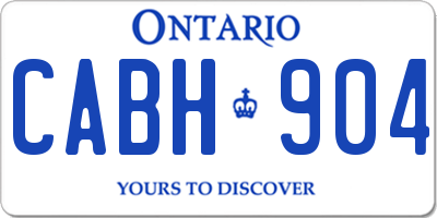 ON license plate CABH904