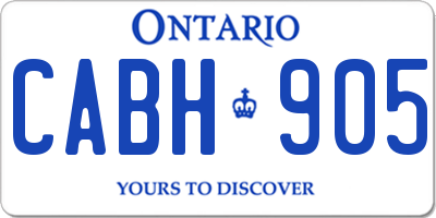 ON license plate CABH905