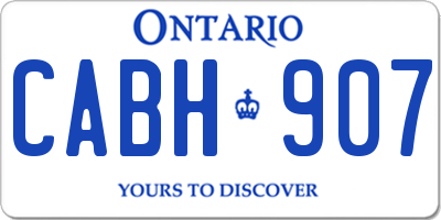 ON license plate CABH907