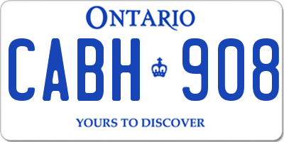 ON license plate CABH908