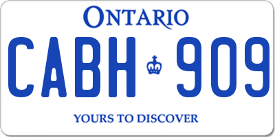 ON license plate CABH909