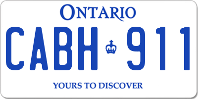 ON license plate CABH911