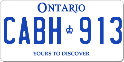 ON license plate CABH913