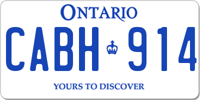 ON license plate CABH914