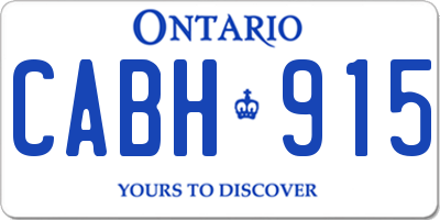 ON license plate CABH915