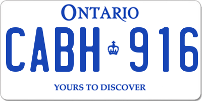 ON license plate CABH916