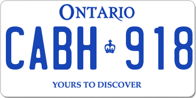 ON license plate CABH918