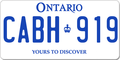 ON license plate CABH919