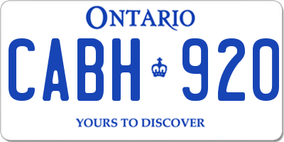 ON license plate CABH920