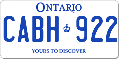 ON license plate CABH922