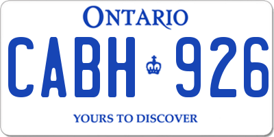 ON license plate CABH926