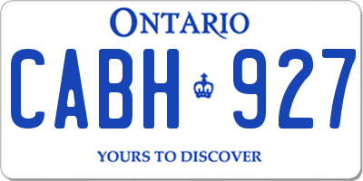 ON license plate CABH927