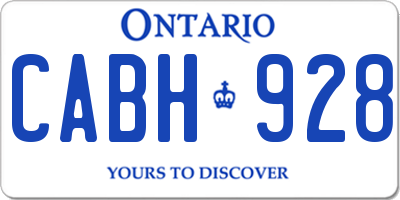 ON license plate CABH928