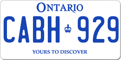 ON license plate CABH929