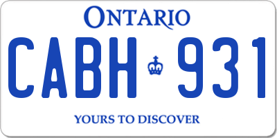 ON license plate CABH931