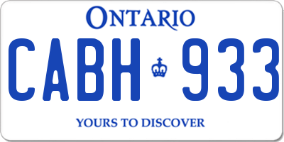 ON license plate CABH933