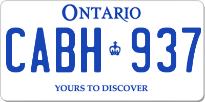 ON license plate CABH937