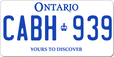 ON license plate CABH939