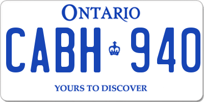 ON license plate CABH940