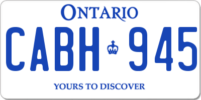 ON license plate CABH945