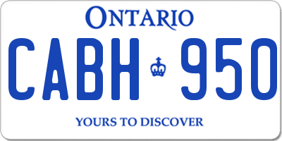 ON license plate CABH950