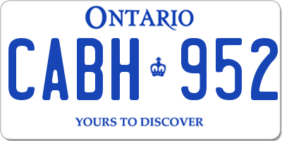 ON license plate CABH952