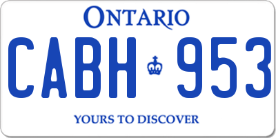 ON license plate CABH953