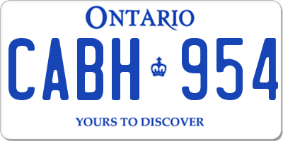 ON license plate CABH954