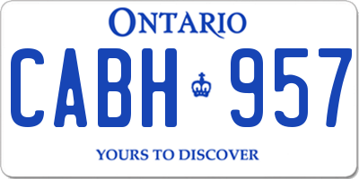 ON license plate CABH957