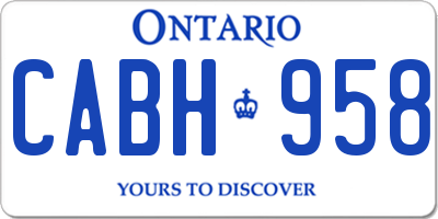 ON license plate CABH958