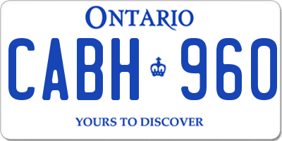 ON license plate CABH960