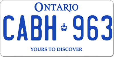 ON license plate CABH963