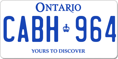 ON license plate CABH964