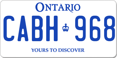 ON license plate CABH968