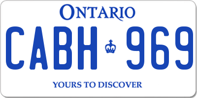 ON license plate CABH969