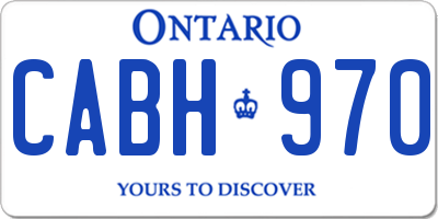 ON license plate CABH970