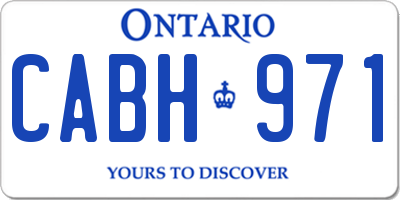 ON license plate CABH971