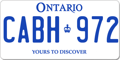 ON license plate CABH972