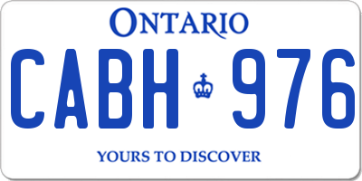 ON license plate CABH976