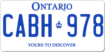 ON license plate CABH978