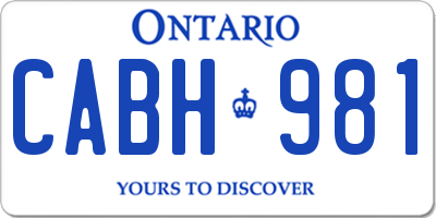 ON license plate CABH981