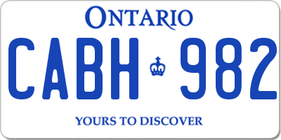 ON license plate CABH982