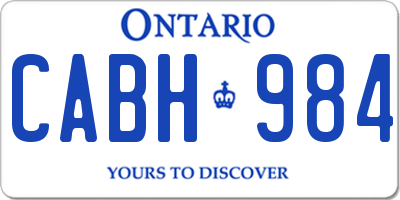 ON license plate CABH984