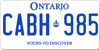 ON license plate CABH985